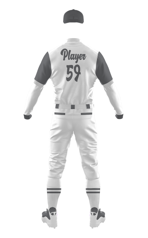 Baseball-Uniform-White-Grey-Back