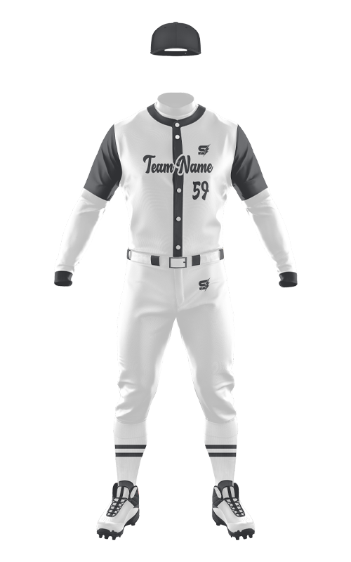 Baseball-Uniform-White-Grey-Front