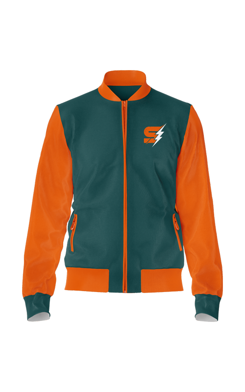 Varsity-Jacket-Green-Orange-Front