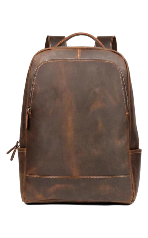 Leather-Backpack-brown-front