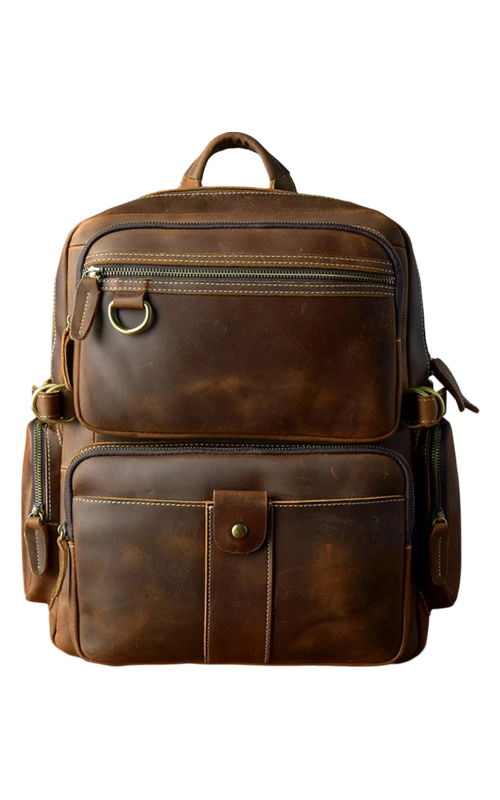 Leather-Backpack-brown2-front