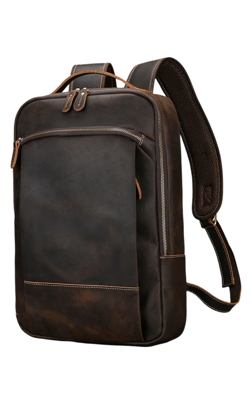 Leather-Backpack-dark-brown-front