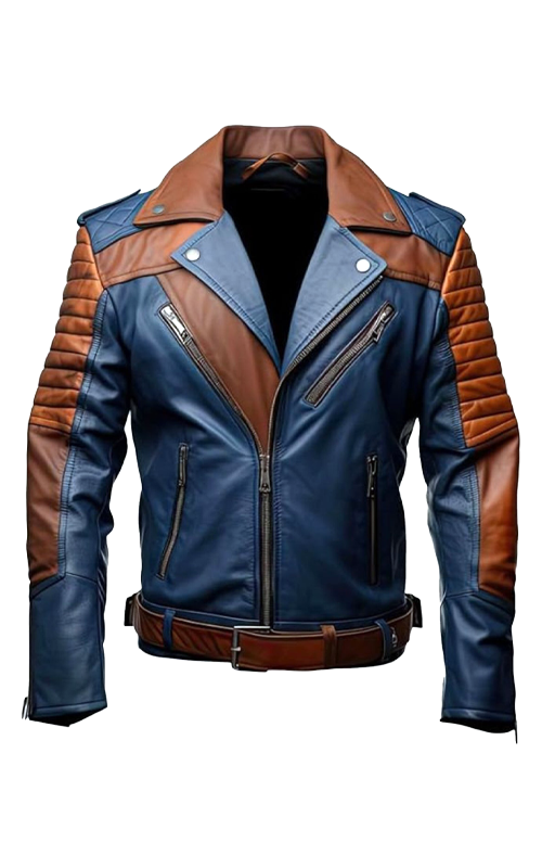 Leather-Jackets-Brown-Blue-front