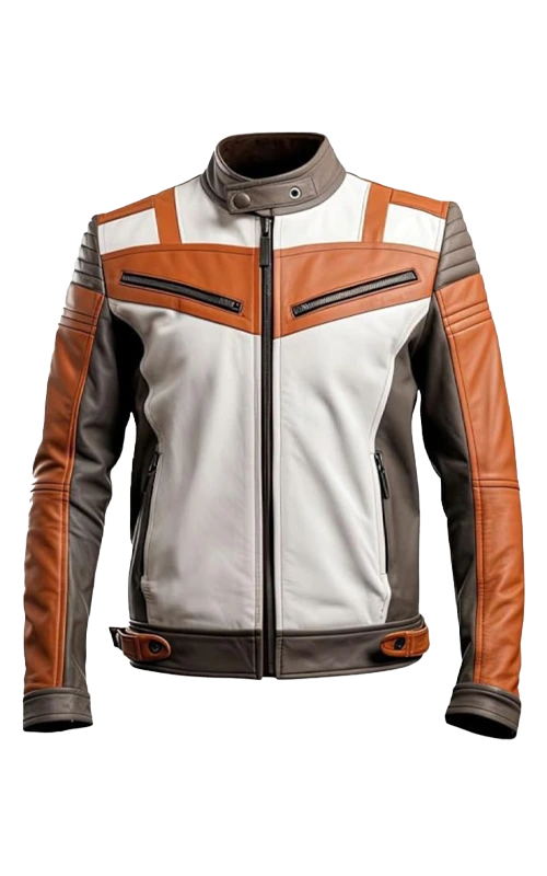 Leather-Jackets-Brown-White-front