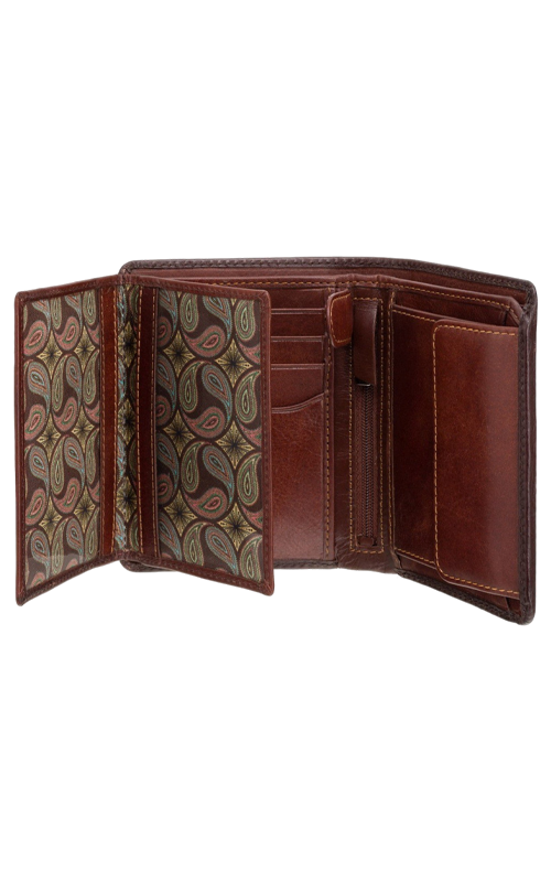 Leather-Wallet-dark-brown-open-view