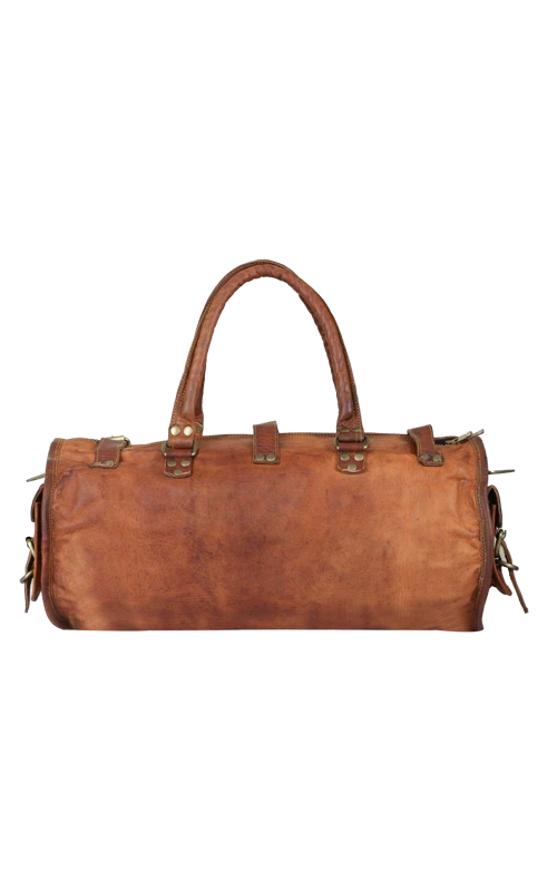 Leather-Duffle-Bags-light-Brown-with-pocket-back