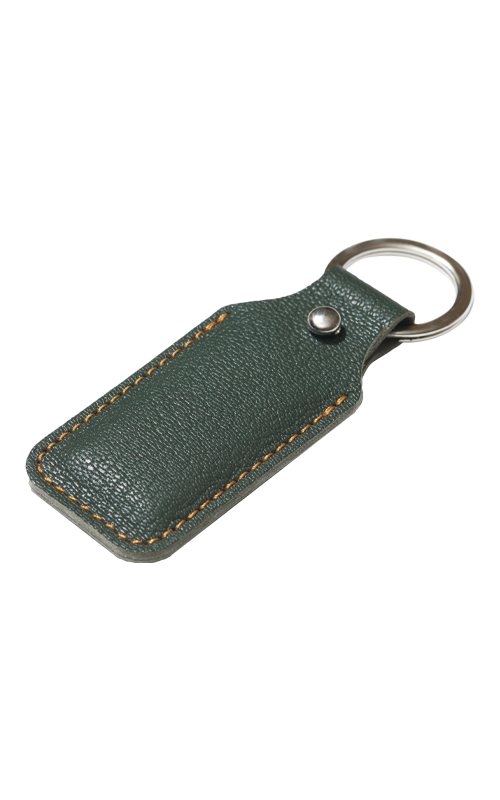 simple-Leather-keychain-green