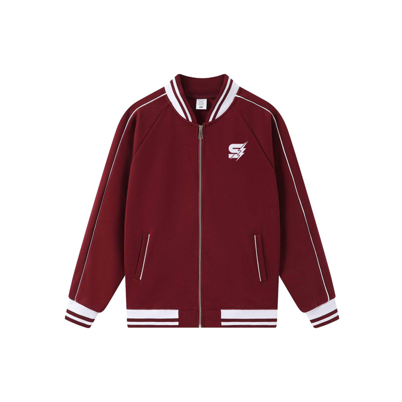 Custom college varsity jacket with school colors by Strage Clothing