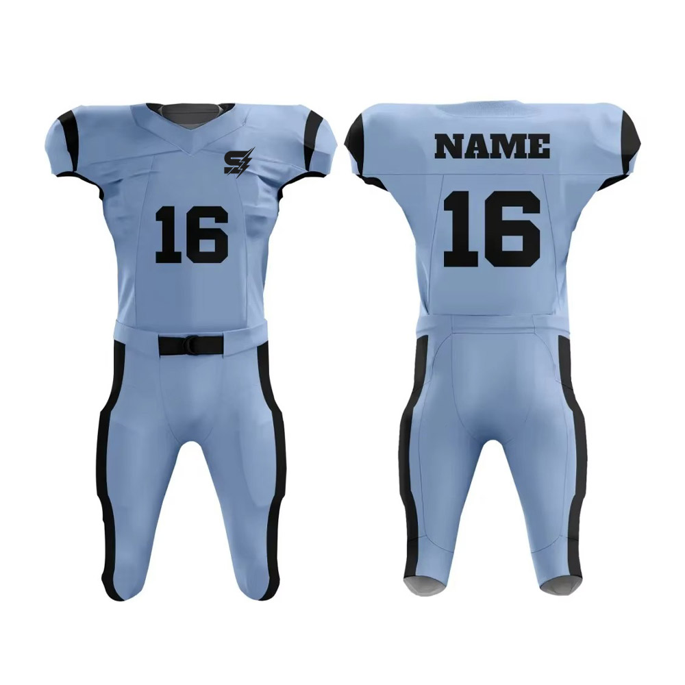 Custom American Football Uniform front and back view with player name and number 16