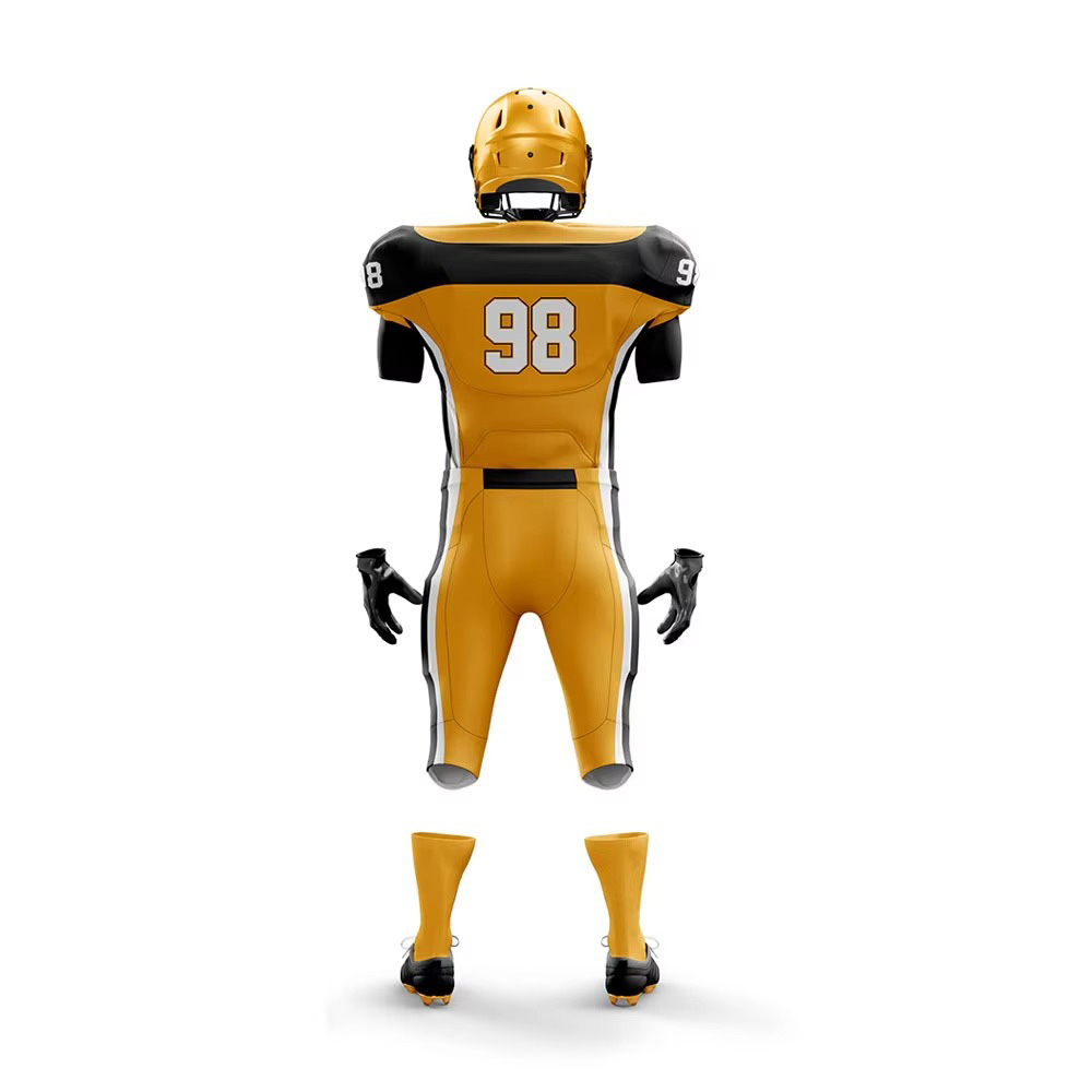 Custom battle football uniform in yellow and black professional design