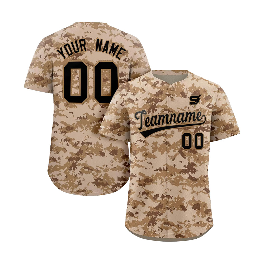 Custom Design Brown Baseball Uniforms camo baseball jersey for professional teams and training sessions