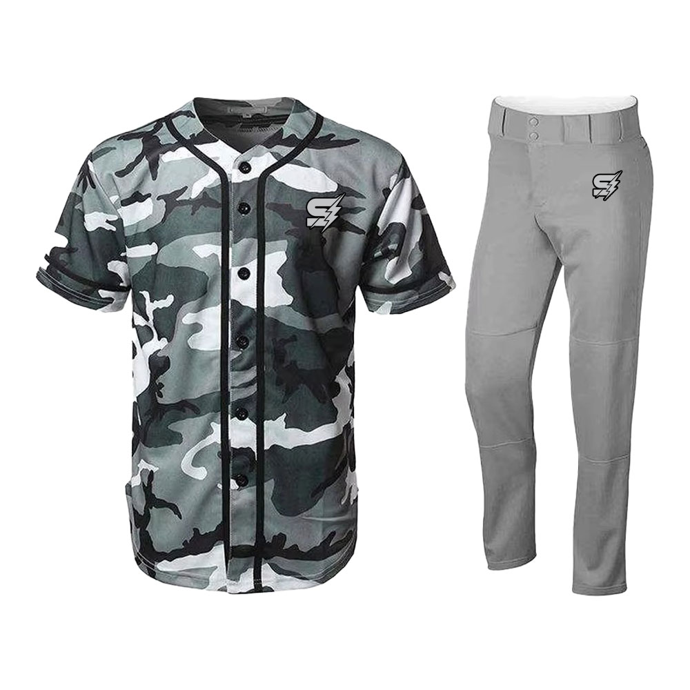 Custom Design Baseball Uniforms camo baseball team standing together in professional sports uniforms showing strength and unity