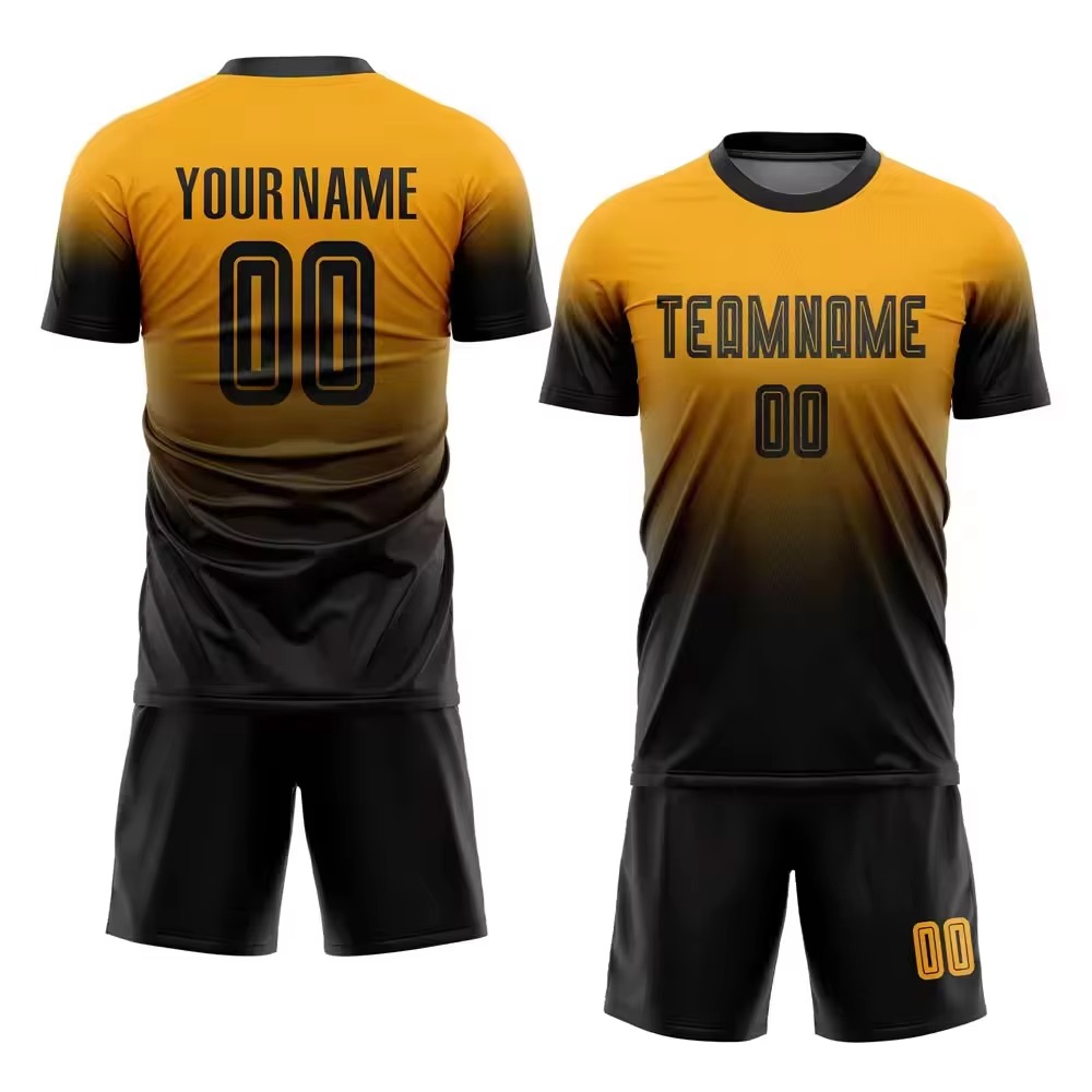 Custom athletic soccer uniforms with modern team jersey design