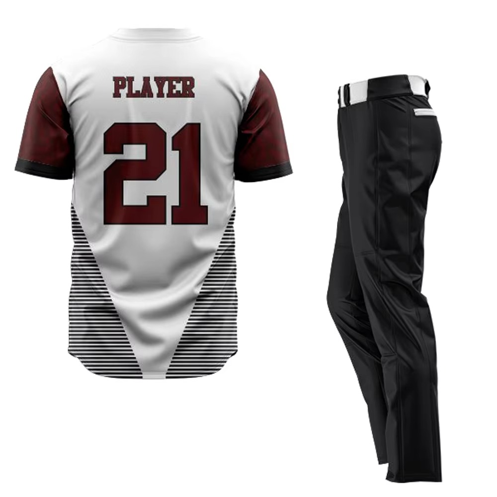 Custom youth baseball uniform set with jersey and matching pants in professional team design