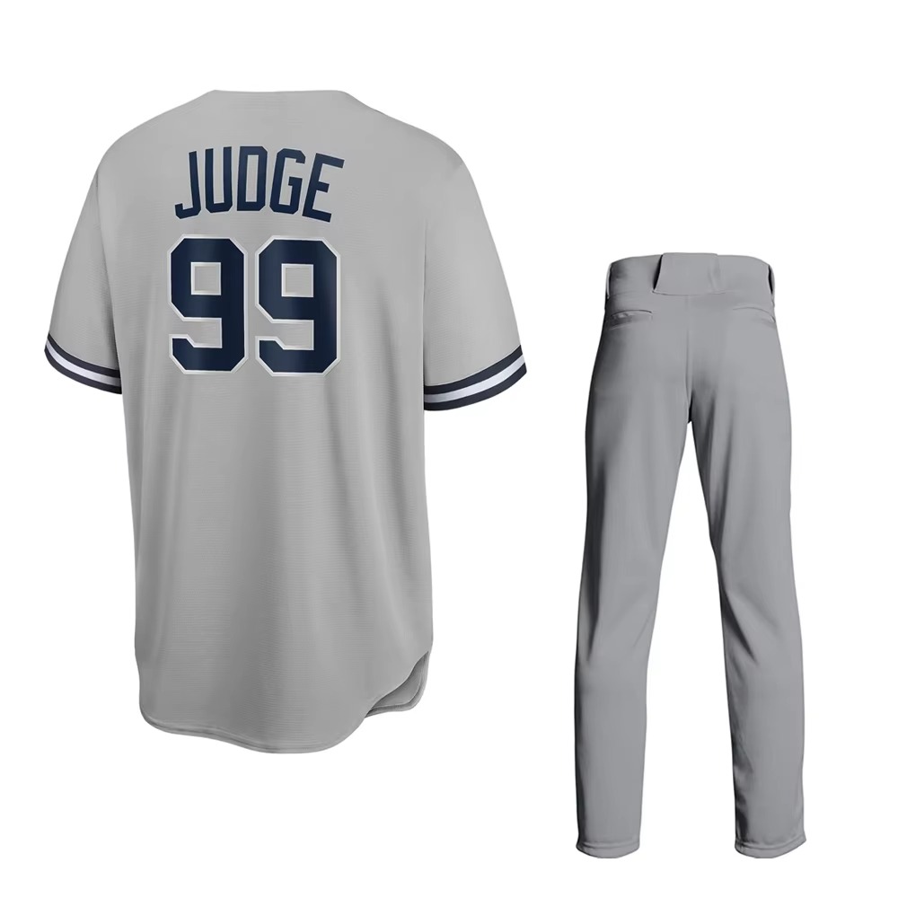 Custom youth baseball uniform set with jersey and matching pants in professional team design